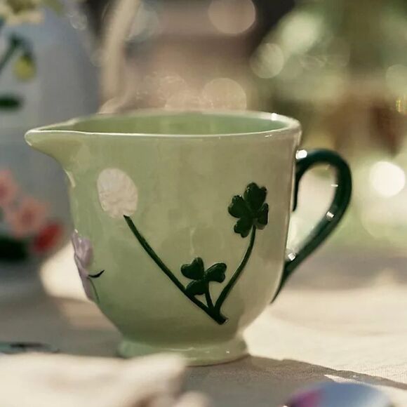 ❤️Mint Green Creamer with Butterfly and Clover Design - Picture 6 of 7